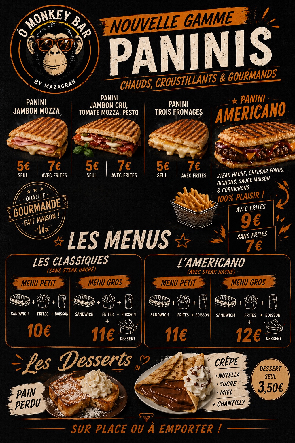 Carte officielle — snacking, paninis et menus