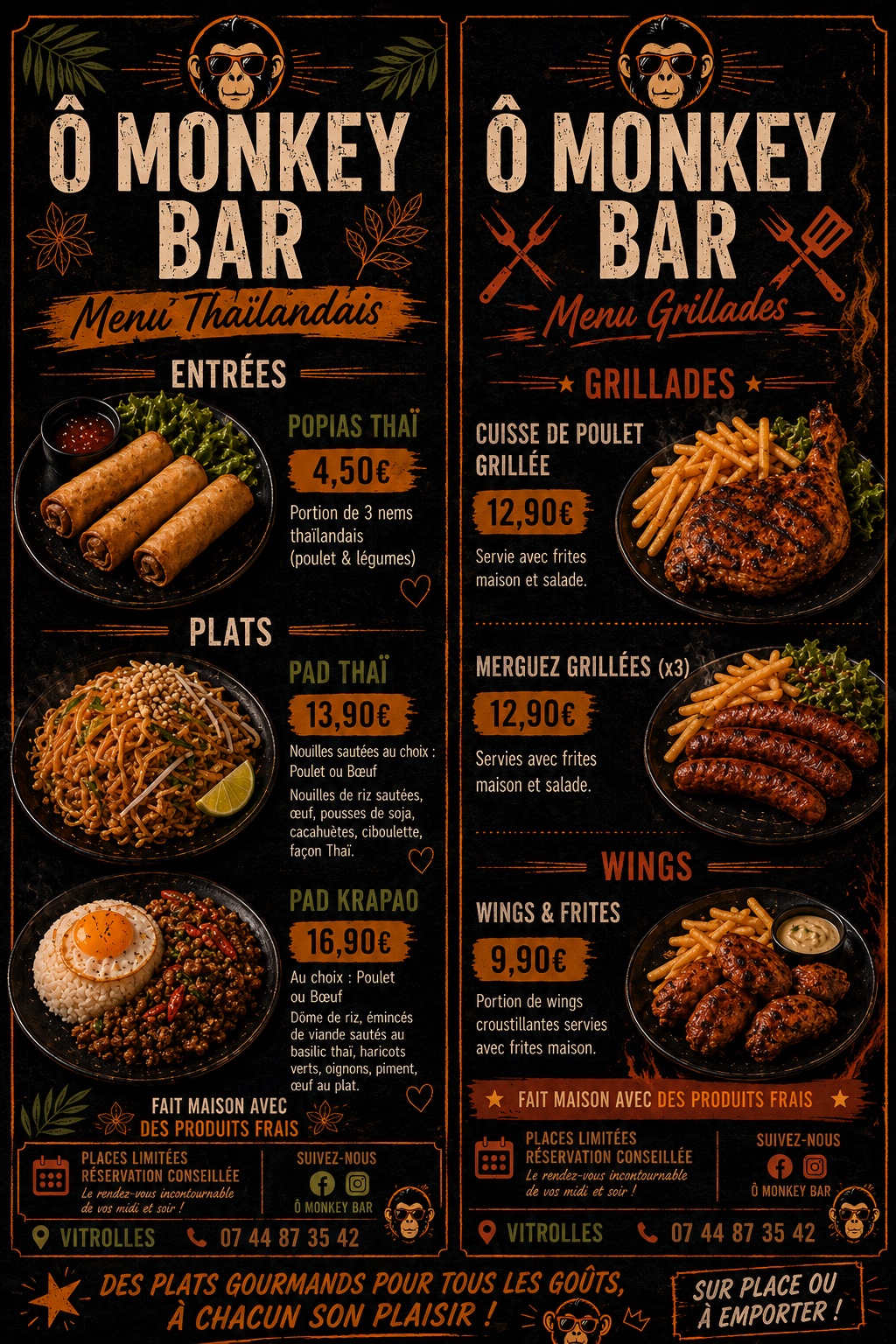 Carte thaï et grillades