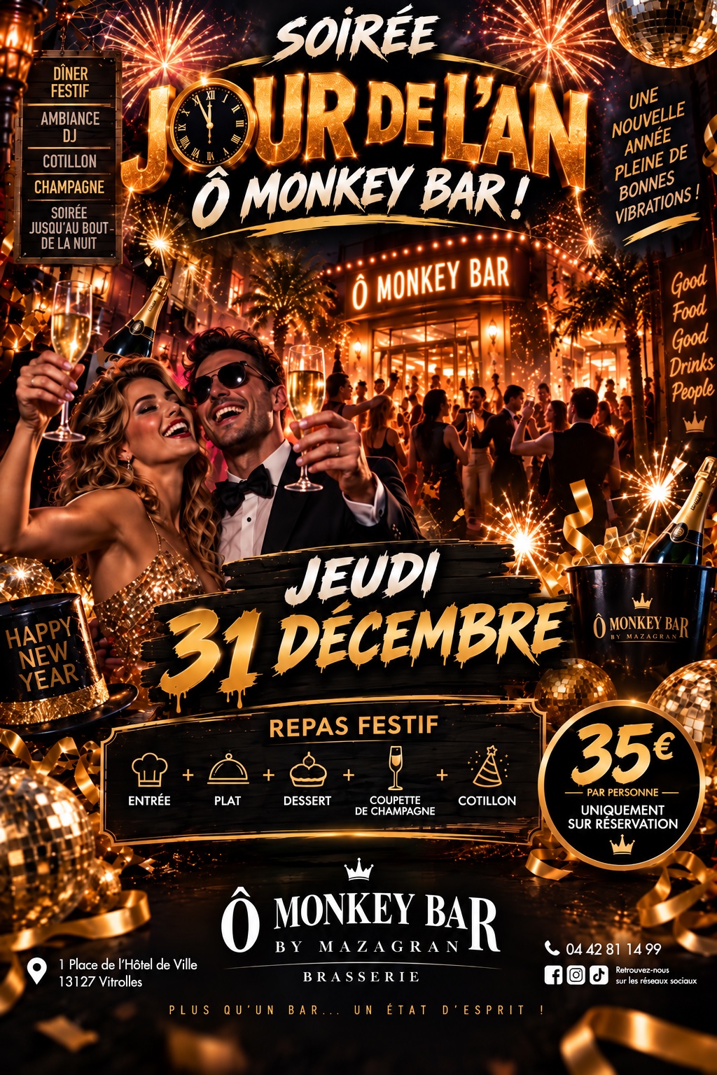 Soirée Jour de l’An — jeudi 31 décembre